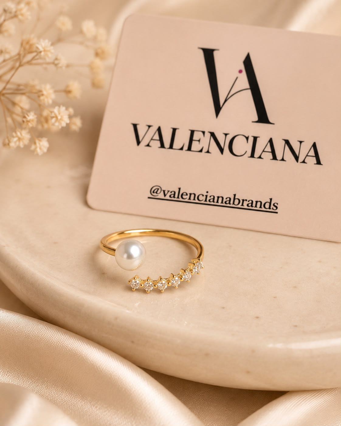Anel Pérola e Zircônia Valenciana