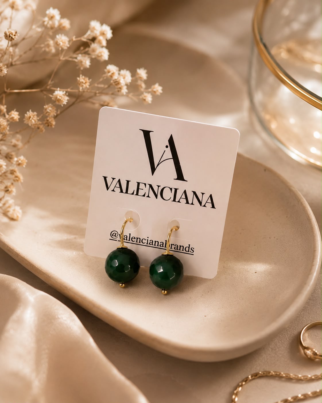 Brincos Pedra Verde Valenciana